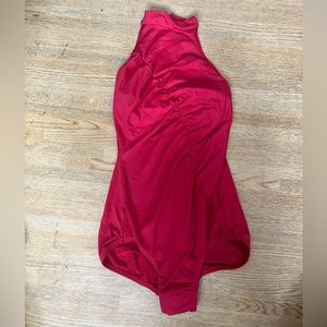 Red High Neck Leotard